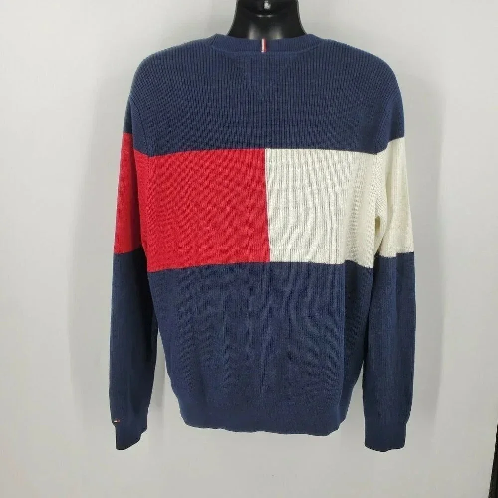 Tommy Hilfiger Men's Icon Original Flag Crew Neck Pullover Sweater‎ Size XL - Picture 2 of 11